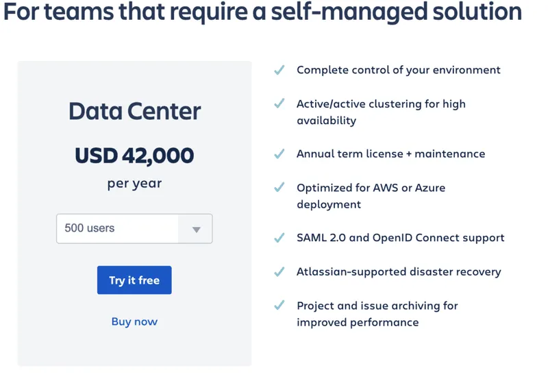 Data Center Version Price 1st Year